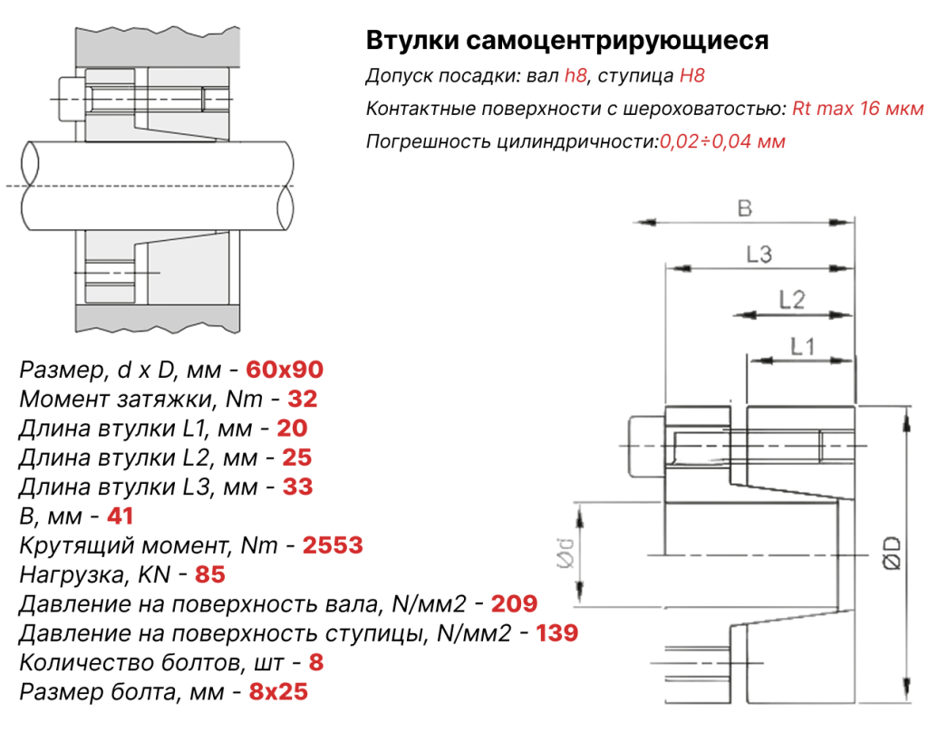 Чертеж втулка зажимная ВК13 60х90